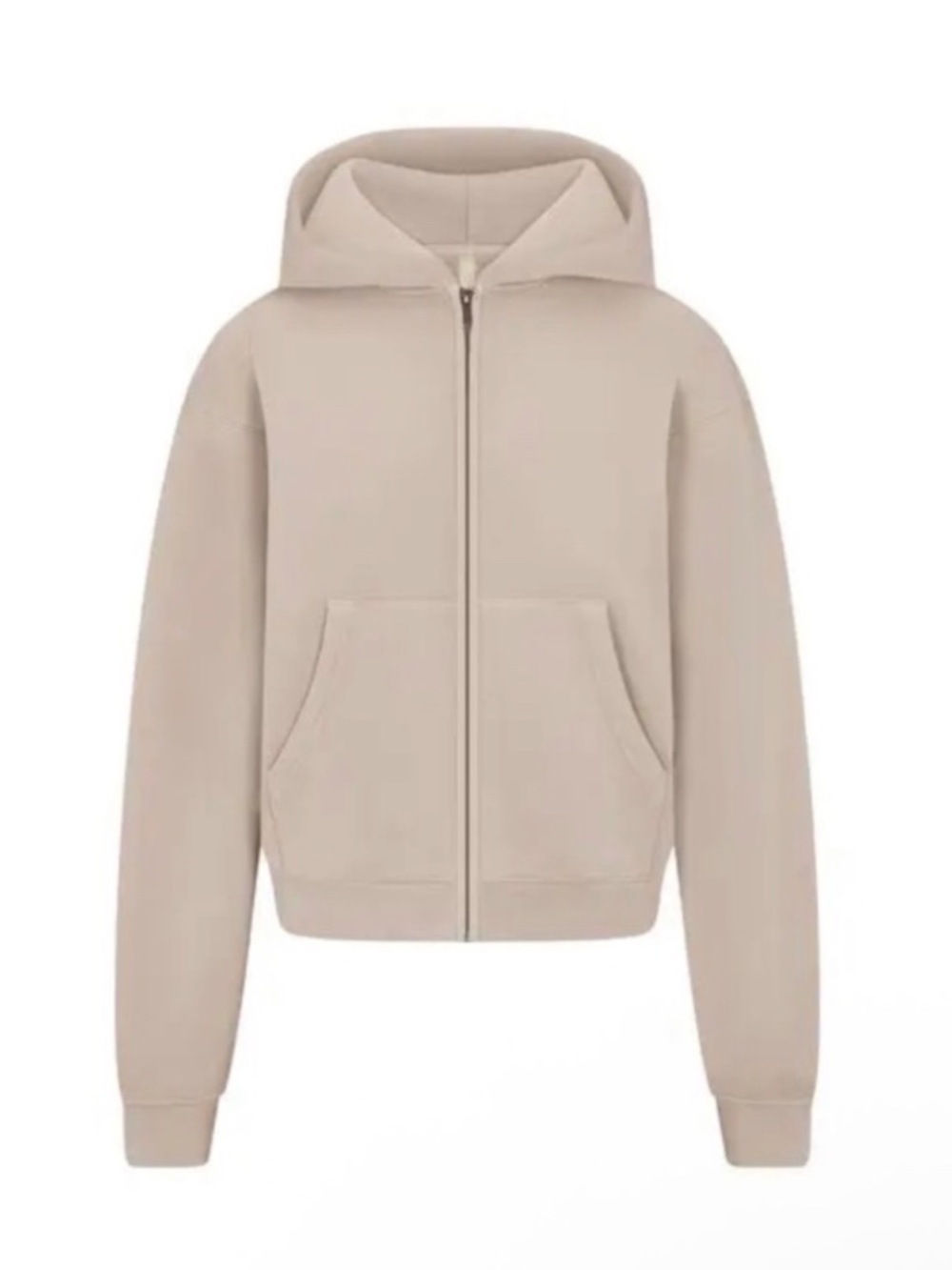 SKIMS Cotton Fleece Stone Sweat Set (inc zip sweatshirt and sweatpants) Size L - Picture 2 of 7